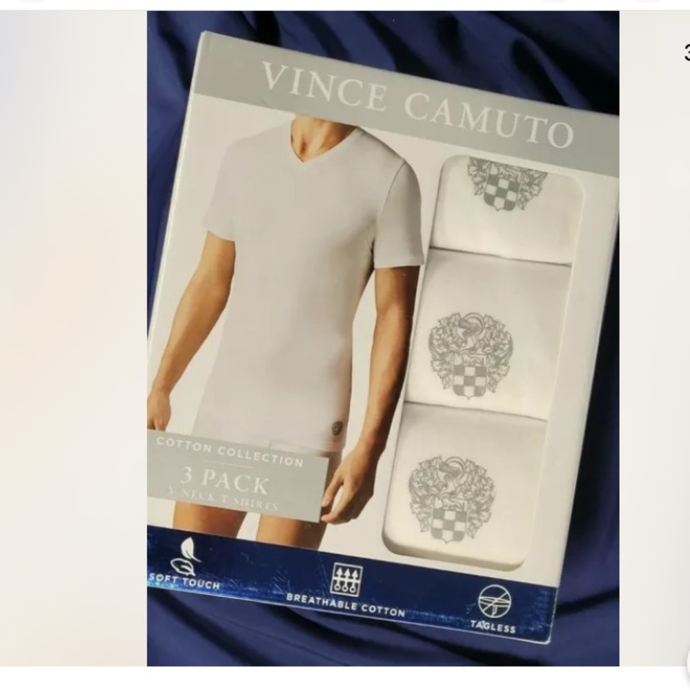 💜Vince Camuto Men’s 3Pack V-Neck T-shirts - Picture 2 of 5